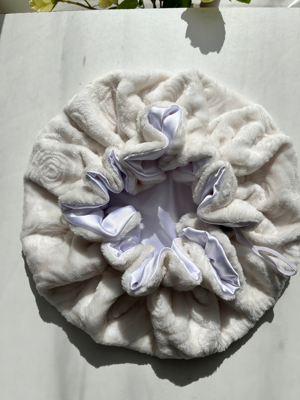 Satin lined,  Warm fleece hair Bonnets