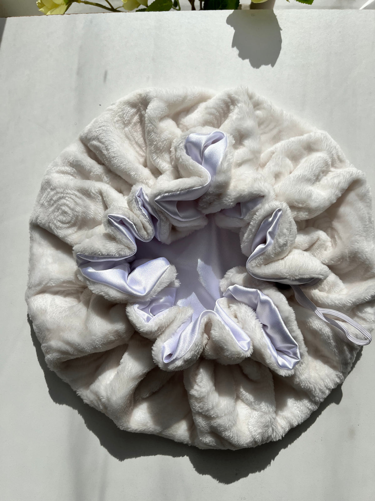 Satin lined,  Warm fleece hair Bonnets