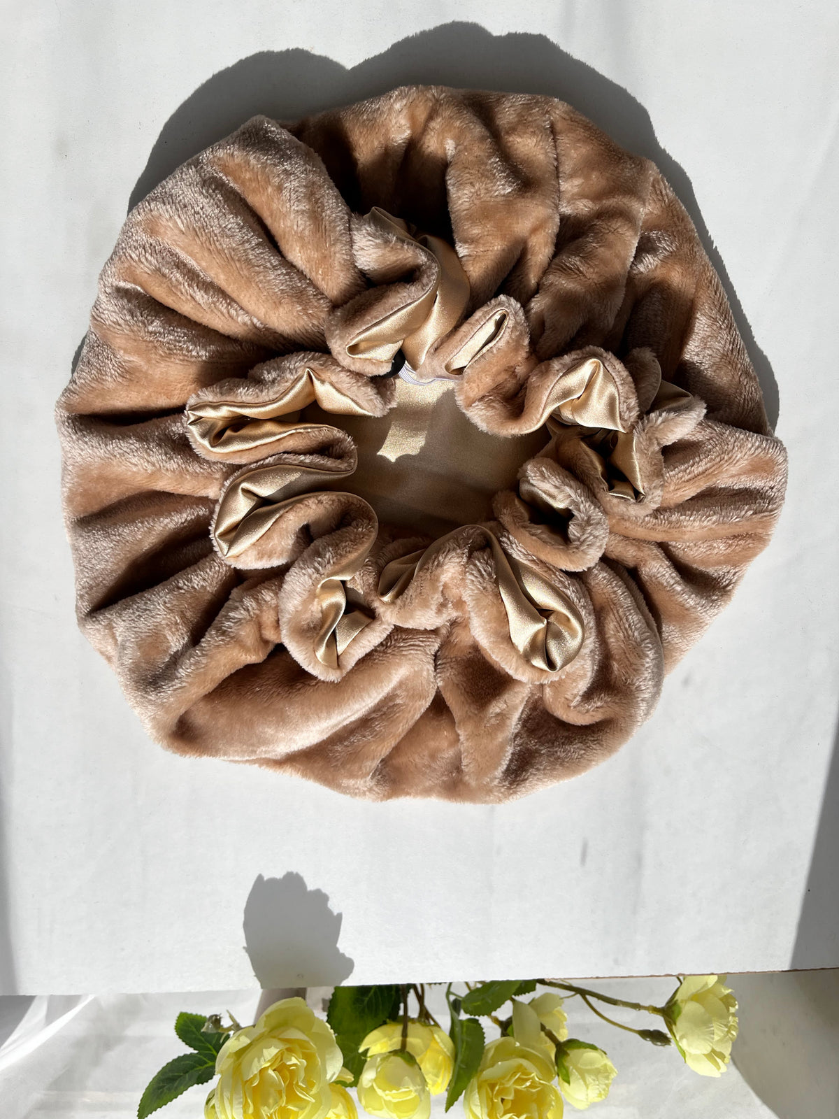 Satin lined,  Warm fleece hair Bonnets
