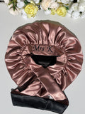 Nude and Black Hair Bonnet